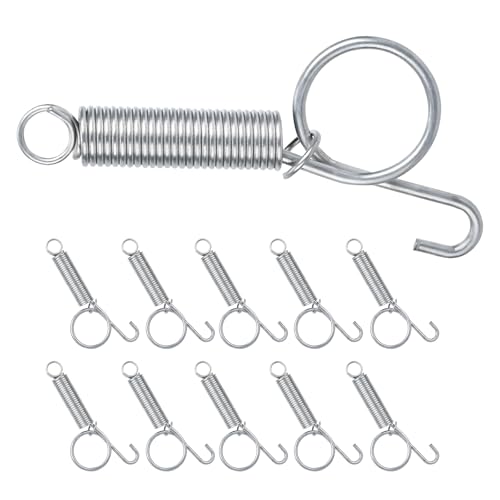 Image of 10 Pack Multi-Functional Metal Finger Spring Latch Hook for Rabbit Cage Door Dog Crate Lock Cat Door Latch for Fixing Small Animal, Rabbit, Dog, Parrot, Guinea Pig,Squirrel
