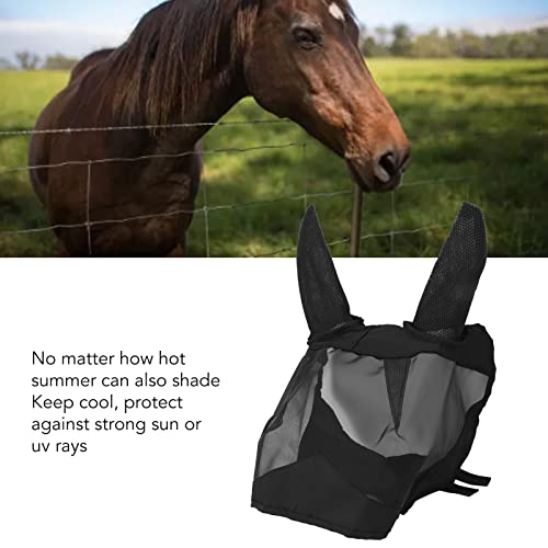 Capa de Controle de Moscas de Cavalo, Capa de Rosto de Cavalo Protetora Leve e Ajustável Com Costura