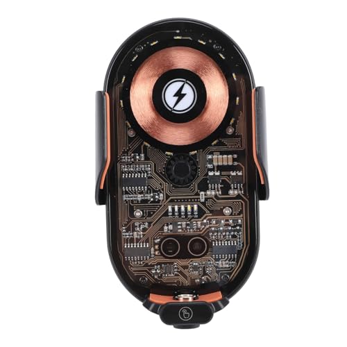 Alomejor Soporte para Teléfono para Automóvil, Soporte Magnético para Teléfono para Automóvil de Vidrio ABS para PC con Carga Inalámbrica de 15 W, para Celular con Ventilación de Aire con Sujeción