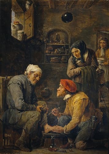 Tableau David Teniers Impression le Chirurgien Toile 60x90cm