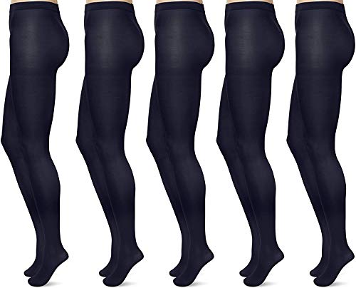 FM London Collants 40 Deniers (Lot de 5), Bleu...