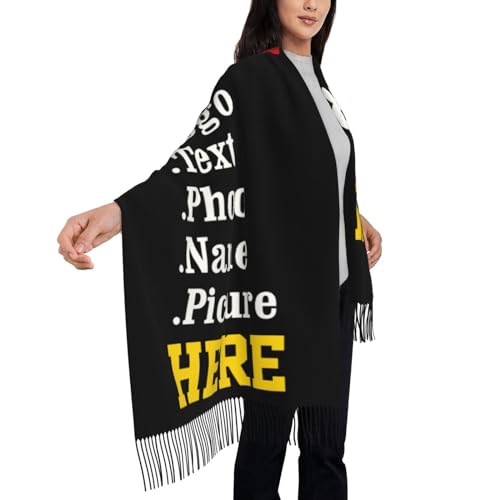 Custom Scarves For Women Winter Scarf Shawl Customize Personalized Logo Text Image Photo Name Scarfs Customized Gifts