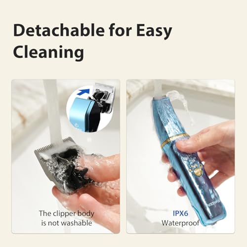Dog Grooming Kit, Dog Clippers for Grooming for Thick Curly Coats, Professional Pet Hair Shaver Paw Trimmer Cordless Rechargeable Low Noise for Dogs Cats Animals Face Ear - Image 4