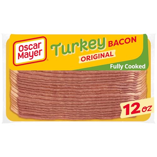 Oscar Mayer Gluten Free Fully Cooked Turkey Bacon with 55% Less Fat & 44% Less Sodium, 12 oz Pack, About 18 slices