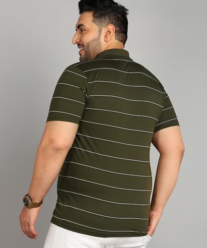 Image of INKKR Half Plus Size Men's Regular Fit Striped Tshirt