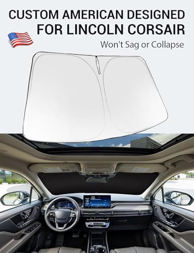 Image of Proadsy Windshield Sun Shade for 2020-2025 2026 Lincoln Corsair Foldable Front Sunshade Protector Sun Visor Blocks UV Rays Keep Car Cooler