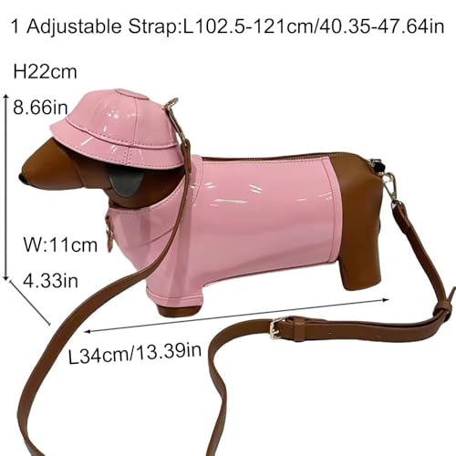 Image of Women PU Leather Unique Novelty Dog Shaped Crossbody Shoulder Bag Handbag Purse