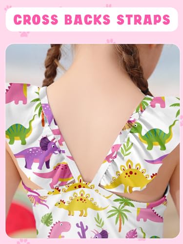 Image of Girls One Piece Swimsuits Toddler Cute Ruffle Bathing Suits Quick Dry Beach Swimwear Size 2-7 Years