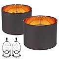 Duoerwo Black Large Farmhouse Drum 12 Inches Lamp Shades Set Of 2 Vintage Barrel Barrel Decorative,For Table Lamps,For Floor Lamps?For Wall Lamp Lamp Shade Harp Holder Included