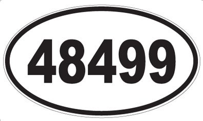 US Decal, Inc. Number 48499 Oval Sticker