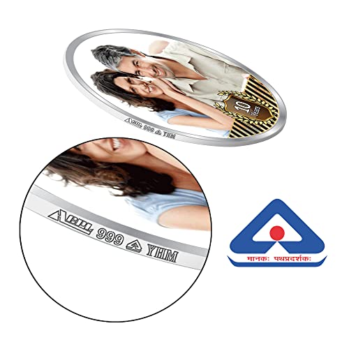 Image of TRUESILVER ACPL BIS Hallmarked Personalised Anniversary 5 /10 /20 /50 /100 gm 999 Pure Silver Coin by ACPL