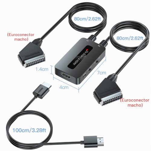 Convertidor de euroconector a HDMI de dos entradas para disfrutar tus películas y juegos retro 7