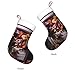 WZYWHJ Christmas Stocking - Festive Decorative Plush Stocking for Holiday Parties and Gifts A Refrigerator Full of Flowers Printing