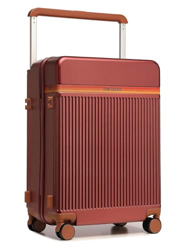 Image of FUR JADEN The Aviator 75cm German Polycarbonate Travel Luggage Suitcase with 8 StealthTech Silent Shock Absorbing Wheels, TSA Lock & Aerospace Grade Wide Trolley (CherryM, Cabin 28 inch)