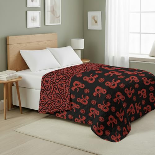 Image of Northwest Dungeons & Dragons inchHeed The Call inch Full /Queen Quilted Blanket, Cozy Fantasy Bedding for Gamers, Kids & Adults, Throw for Bedroom, Sofa, or Game Room Decor, 90 x 90 Inches