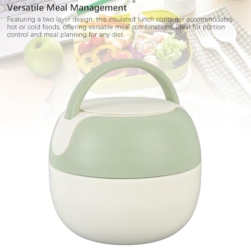 Termo para comida de acero inoxidable portátil AUNMAS hermético de doble pared con cuchara verde 8