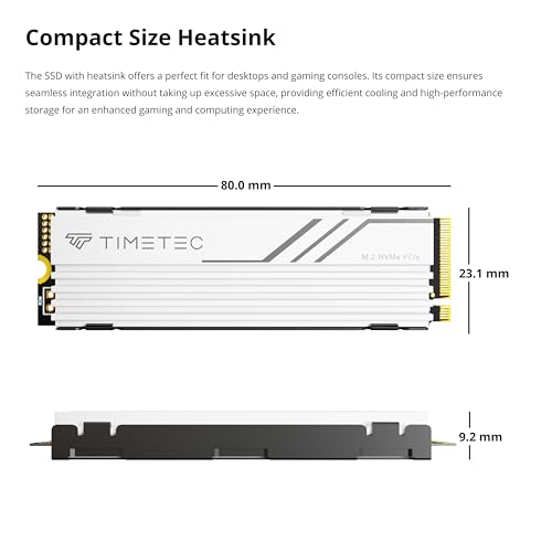 image for Timetec 2TB PCIe 4.0 White Heatsink Gaming SSD NVMe Phison E27T PCIe G