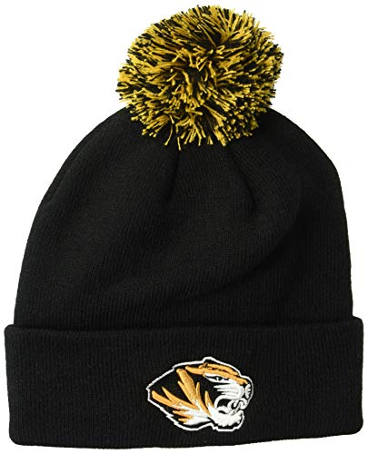 NCAA Zephyr Missouri Tigers Mens Pom Knit Beanie, Adjustable, Team Color