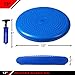 JFIT Inflatable Balance and Stability Disc - Large Yoga Wobble Cushion Trainer with Pump - Core Fitness and Workout Equipment Discs for Home - Office Chair, Ankle Strength Training and Dog or Pet Activity, Blue, 13-Inch