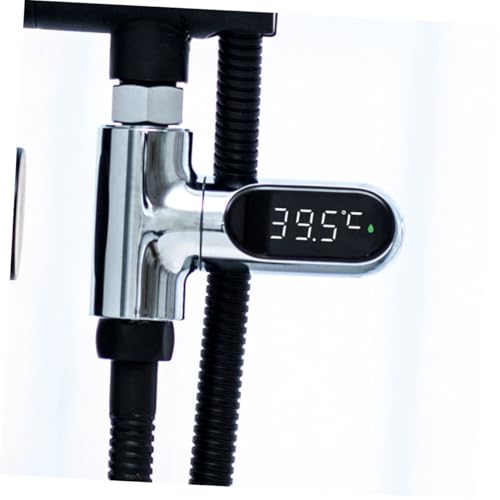 Thermomètre de douche LED rotatif argenté pour température de eau
