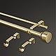 MODE Premium Collection Doppel-Gardinenstangen-Set mit Mod Türknauf-Endstücken, 91,4 bis 182,9 cm, goldfarben