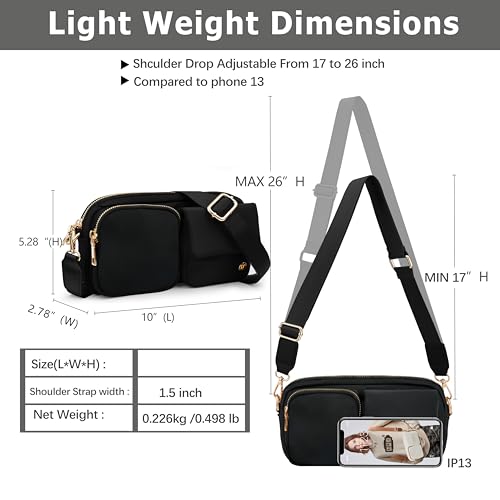Nylon Crossbody Bag Small Purses for Women Crossbody Shoulder Bags with RFID Blocking Pocket Traveling Workout2
