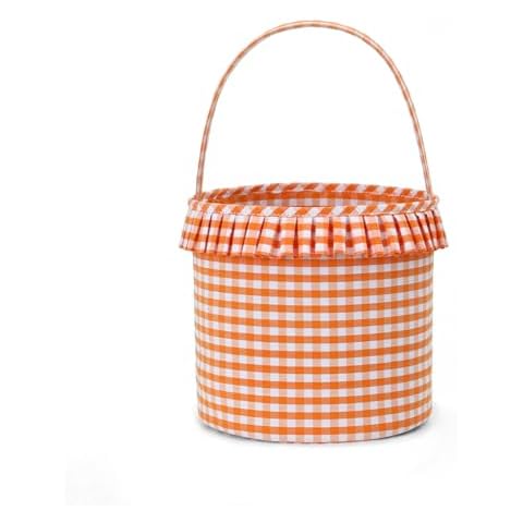 MONOBLANKS Halloween Basket Ruffle Candy Bucket for Trick or Treating, Reusable Tote Gift Bag for Party Favor Supplies (Orange 1) Cover