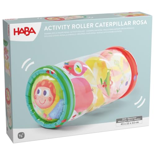 HABA Krabbelrolle Raupe Rosa – Interaktives Baby Spielzeug ab 6 Monaten