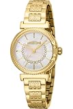 Roberto Cavalli Roberto Cavalli - Reloj de Pulsera para Mujer de Cuarzo a la Moda, Pulsera y Caja de Acero Inoxidable de Color Dorado, Esfera analógica Blanca - RC5L137M0045