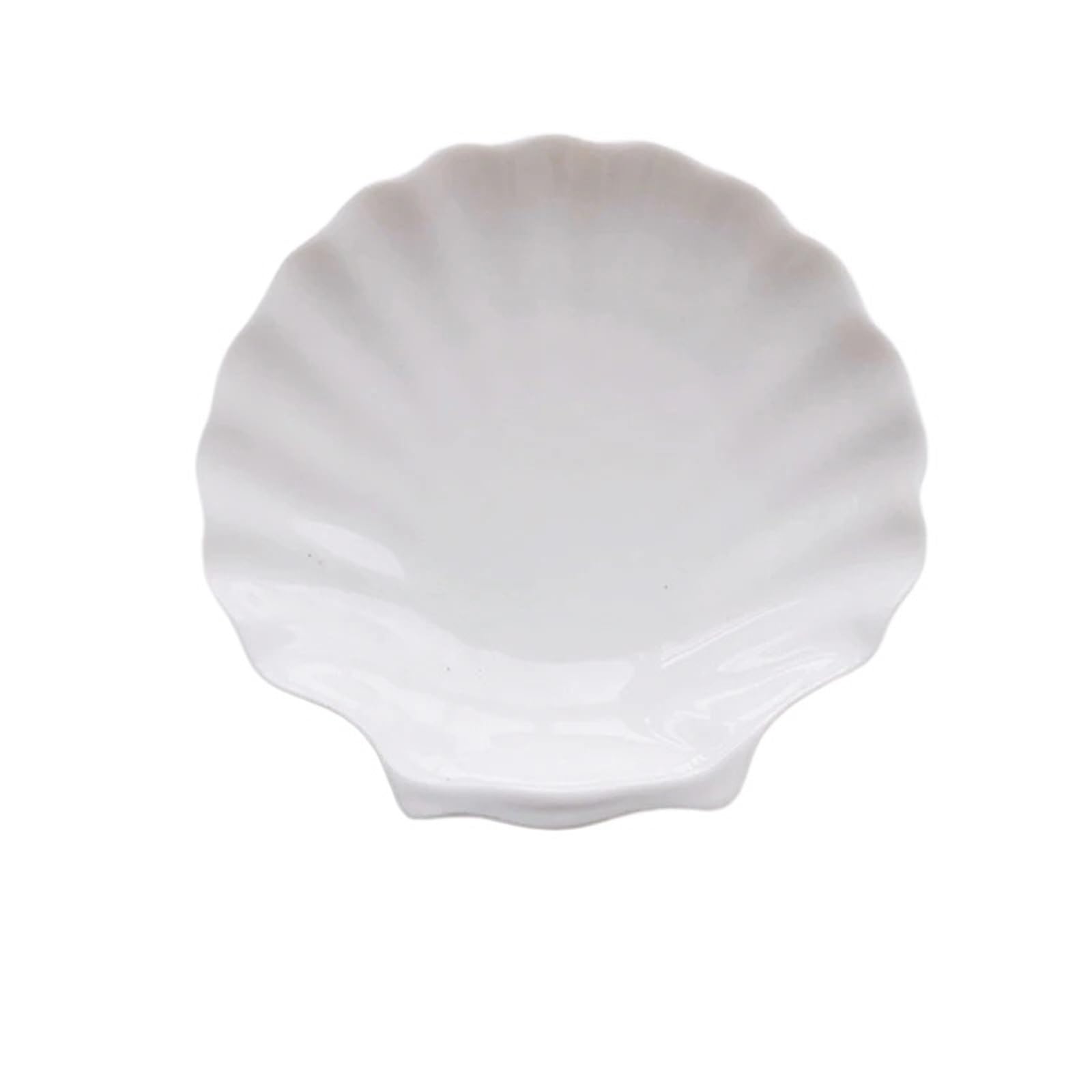 ZHSOAO 2pcs Ceramic Dish Shell Trinket Ring Jewelry Plate For Food Serving Tray Fruit Bowl Breakfast Storage Container Room Decor for Jewelry(L diameter 14.4cm)