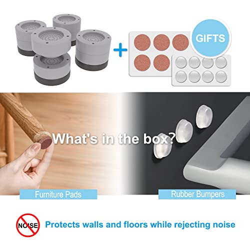 Nachell Adjustable Bed Furniture Risers Elevate Either 1.3" Or 2.3" Heavy Duty Bed Riser For Couch, Chair,Sofa,Table Legs,Lifts Up To 1300 Lbs(4 Pack,Grey) #TOP4