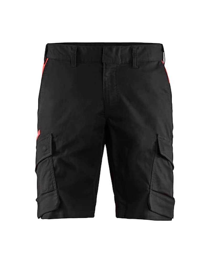 Blaklader 144618329956C50 Industrie Stretch Shorts, Schwarz/Rot, Größe C50