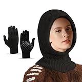 Gorros y Guantes de Invierno para Mujeres - Abrigo para Manos y Cabeza en Clima Frío,Gorro de Punto y Guantes | Para Mujer Esquí Snowboard Patinaje sobre Hielo Senderismo Palear Nieve Desplazamiento D