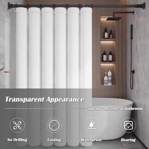 Prebene Adhesive Shower Curtain Rod Holder, Invisible Wall Mount Holder For Curtain Rod, No Drilling | Rod Retainer, Transparent Tension Curtain Rod Holder, 4 Pack(Rod Not Included) #TOP1