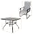 NUU GARDEN 5 Piece Outdoor Dining Set, 4 All Weather Outdoor Padded Textilene Patio Chairs and 37" Square Dining Table with 1.57" Umbrella Hole, for Backyard, Patio, Garden, Light Grey and Black