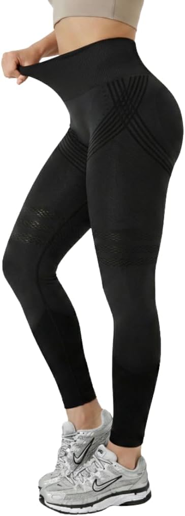 Celsior Compression Leggings for Women, Textured Compression Pants, Opaque Sculpting Lift Leggings