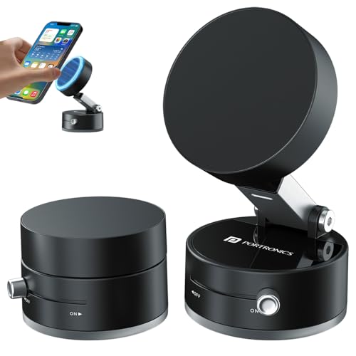 Portronics Hold X Magnetic Vacuum Suction Mobile Holder, Multiple...