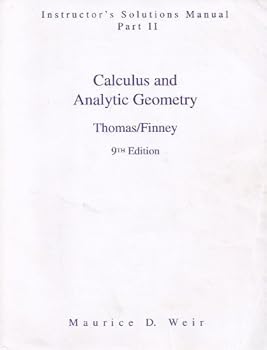 Calculus & Analytic Geometry: Instructor's Solutions Manual