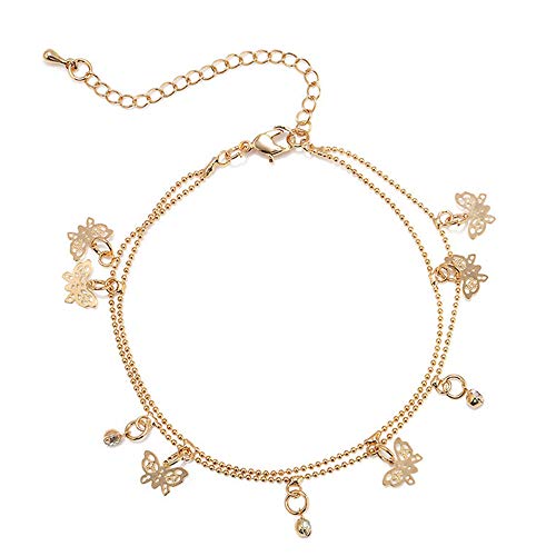 DALADA Fußkettchen, natürlich verstellbar, Schmetterlingsform, 2 Stück Cover