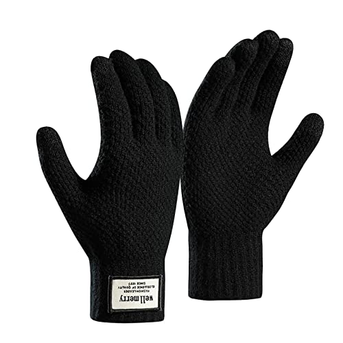 Luvas para Homens Tempo Frio - Luvas de inverno quentes de dedos completos com design de tela sensív