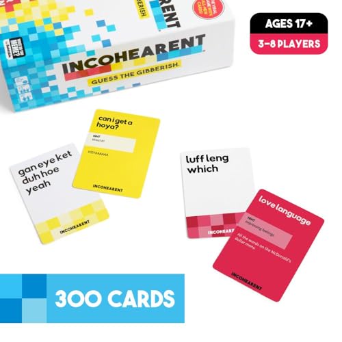 Image of Incohearent by Relatable - Guess the Gibberish Party Game for Adults, Funny Card Game Activity for Groups, Bachelorette Party Favorite, Summer Fun for Game Night, Travel-Friendly with 300 Cards