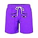 Boys Girls Kids Swim Trunks Beach Shorts Funny Expression Print Novelty Face Summer Board Shorts with Pockets Purple