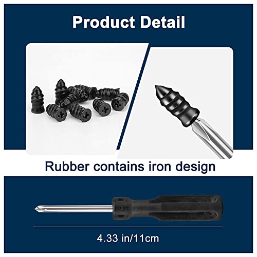 Image of 80PCS Tire Repair Rubber Nail Car Tire Repair Screw in Rubber Plug Nail Vacuum + Screwdriver Tool w /Box