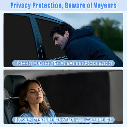 Image of ZATOOTO Suede Car Window Shades 4PCS - Car Window Covers for Ultimate Privacy, UV Protection, and Heat Insulation, Side Window Sun Shade Perfect for Camping, Travel, Baby Safety, and Daily Use