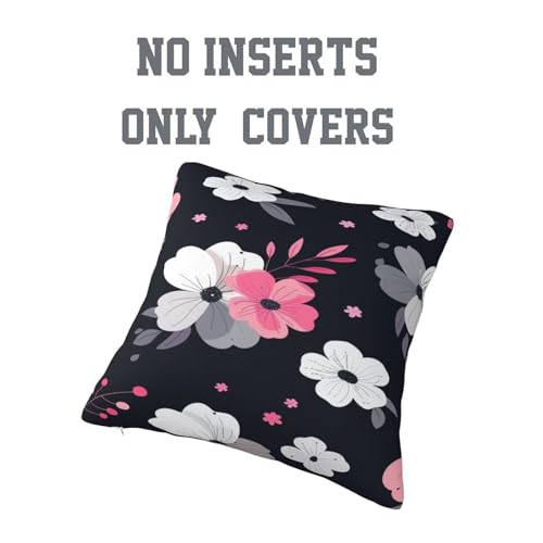 Housse de coussin fleurs 70x70 cm noire avec finitions soignées - 8