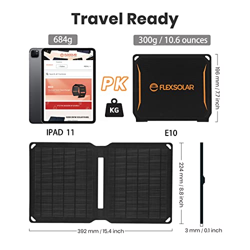 Flexsolar 10W Portable Solar Chargers 5V Usb Small Power Emergency Etfe Panels Foldable Ip67 Waterproof Camping Hiking Backpacking For Phones Fans Flashlight Watches Small Power Banks Battery Packs #TOP7