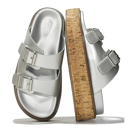 Project Cloud Platform Womens Sandals - Summer Womens Sandals with Memory Foam Insole Wedges - Stylish and Comfortable Women Footwear - Lightweight Women Wedges (Brisbane)
