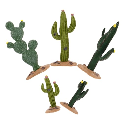 Uonlytech 5 Piezas Figuras de Cactus Artificiales Decoración de Mesa Simulada Resistente para Hogar y Oficina Plantas Suculentas Falsas sin Mantenimiento Ornamentación Compacta y Ligera