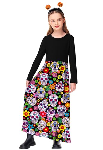 Image of Deerose Girls Maxi Dress Short Sleeve Casual Long Dresses with Pockets 5-14 Years