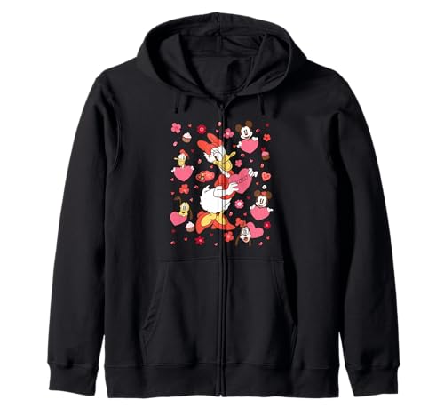 Disney Daisy Duck & Friends Valentine's Day Retro Hearts Kapuzenjacke